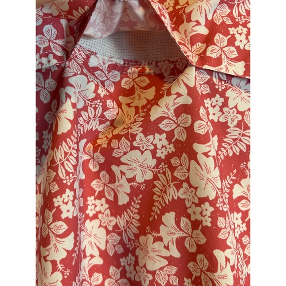 IZOD Saltwater Men's XXL Pinkish/Red Hawaiian Floral Short Sleeve Shirt Beach - Picture 11 of 12